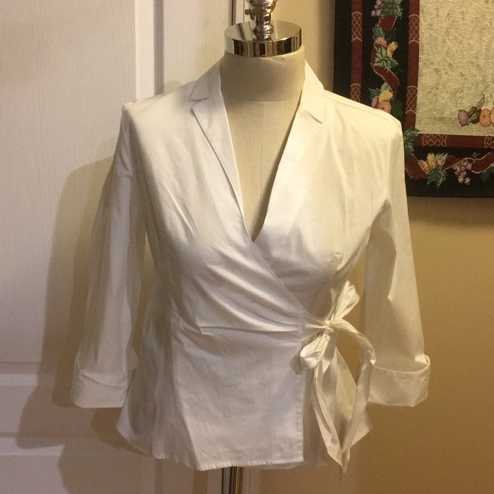 Ann Taylor woven wrap shirt.  Size 8. New with tag